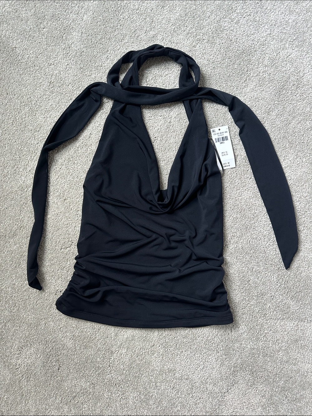 Abercrombie & Fitch Black Halter Cowl Neck Top